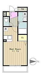 セイクリッド 3階1Kの間取り