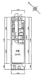 ドルチェ千歳船橋 2階1Kの間取り