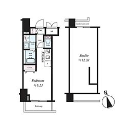 都営浅草線 馬込駅 徒歩5分の賃貸マンション 4階2Kの間取り