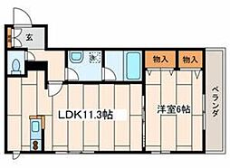 ミラベル諏訪 1LDKの間取図画像