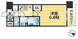 アドバンス神戸プリンスパーク 1Kの間取図画像