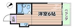 阪急千里線 関大前駅 徒歩13分の賃貸マンション 1階ワンルームの間取り