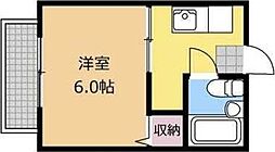 シティハイムK 1Kの間取図画像