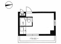 スカイコート戸田公園 5階ワンルームの間取り