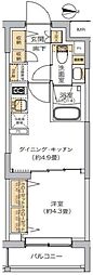 リビオメゾン湯島 1DKの間取図画像