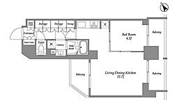 シーズンフラッツ大森西 1LDKの間取図画像