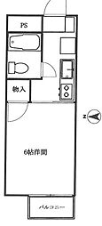 ハイツルミエール 2階1Kの間取り