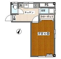 雫ビル 3階1Kの間取り