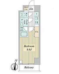 仙台市営南北線 北四番丁駅 徒歩5分の賃貸マンション 2階1Kの間取り