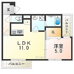 フィアスコート北旅籠町東I番館 1階1LDKの間取り