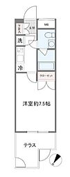 パレステュディオ白金台 1Kの間取図画像