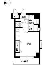 スカイコート両国壱番館 ワンルームの間取図画像