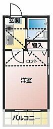 リエス稲田堤 1Kの間取図画像