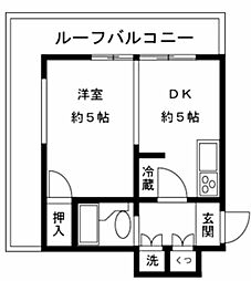 日神パレス桜上水 1DKの間取図画像