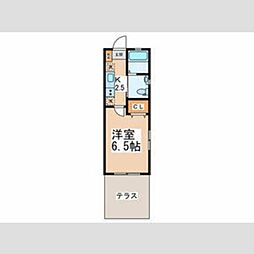カーサヴェール玉川学園 1階1Kの間取り