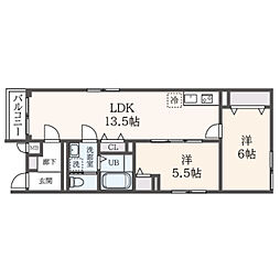Majestic Life 品川 2LDKの間取図画像