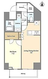 グランカーサ三ノ輪IV 3階1LDKの間取り