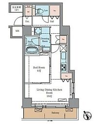 ラグゼナ北千住II 3階1LDKの間取り