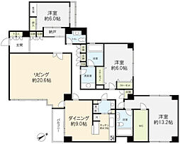 グランフォルム南麻布2 3SLDKの間取図画像