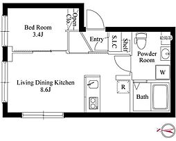 CASA PIAZZA 浅草本所 3階1LDKの間取り