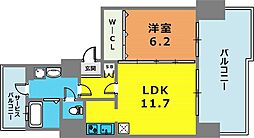 アドバンス神戸湊町 10階1LDKの間取り