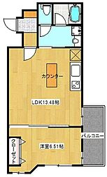 アンフィニティ 1LDKの間取図画像