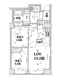 シティコート目黒4号棟 2LDKの間取図画像