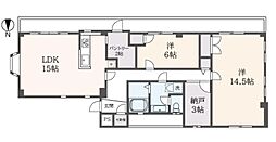 ドミール南太田 4階2SLDKの間取り