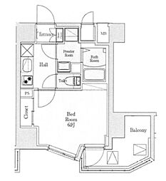 HYs 梅島 Confort 9階1Kの間取り