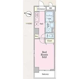 アロー東海神37番館 2階1Kの間取り