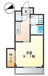ラビエール鎌倉 1Kの間取図画像