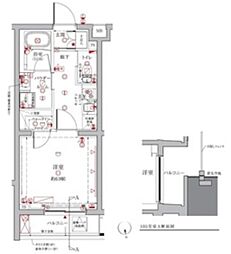 クレイシアIDZ中馬込 3階1Kの間取り