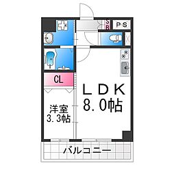 スプランディッド堺東 11階1LDKの間取り