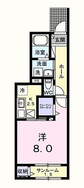 東京都福生市本町(賃貸アパート1K・1階・33.20㎡)の写真 その2