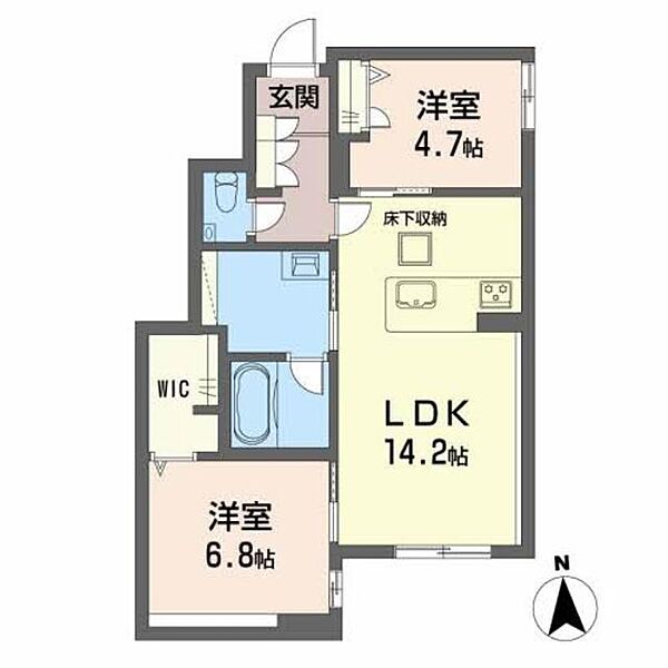 シャーメゾン熊本城下 A0103｜熊本県熊本市中央区内坪井町(賃貸マンション2LDK・1階・61.98㎡)の写真 その2