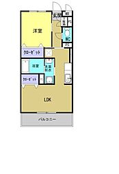 ユーミーロード 1階1LDKの間取り