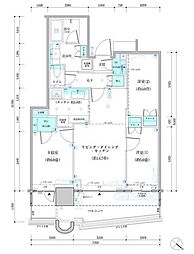 パークタワー勝どきミッド 3LDKの間取図画像