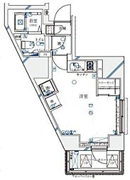 ル・リオン西新宿 ワンルームの間取図画像