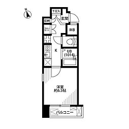 プレール・ドゥーク東京ベイ 1Kの間取図画像