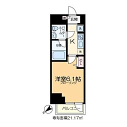SHOKEN Residenceお花茶屋 11階1Kの間取り