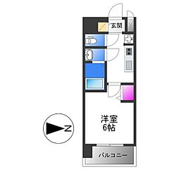 プレサンス深江橋ラヴィゲート 11階1Kの間取り