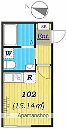 SKYHILLS錦糸町 1Kの間取図画像