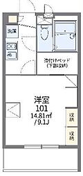 レオパレスコートヤヒロ2 1Kの間取図画像