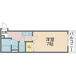 阪急神戸本線 武庫之荘駅 徒歩8分の賃貸アパート 2階1Kの間取り