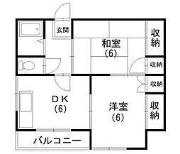 サンハイツ葉山 2DKの間取図画像
