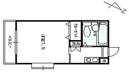 コーポヤチヨ1 1Kの間取図画像