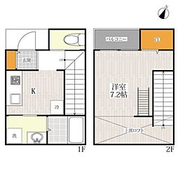 サントレビ藤8 1Kの間取図画像