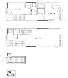JR中央線 三鷹駅 徒歩10分の賃貸アパート 3階2LDKの間取り