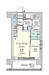 デュオフラッツ東品川 -OTO- 1LDKの間取図画像