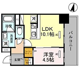 JR東海道・山陽本線 新大阪駅 徒歩6分の賃貸マンション 12階1LDKの間取り